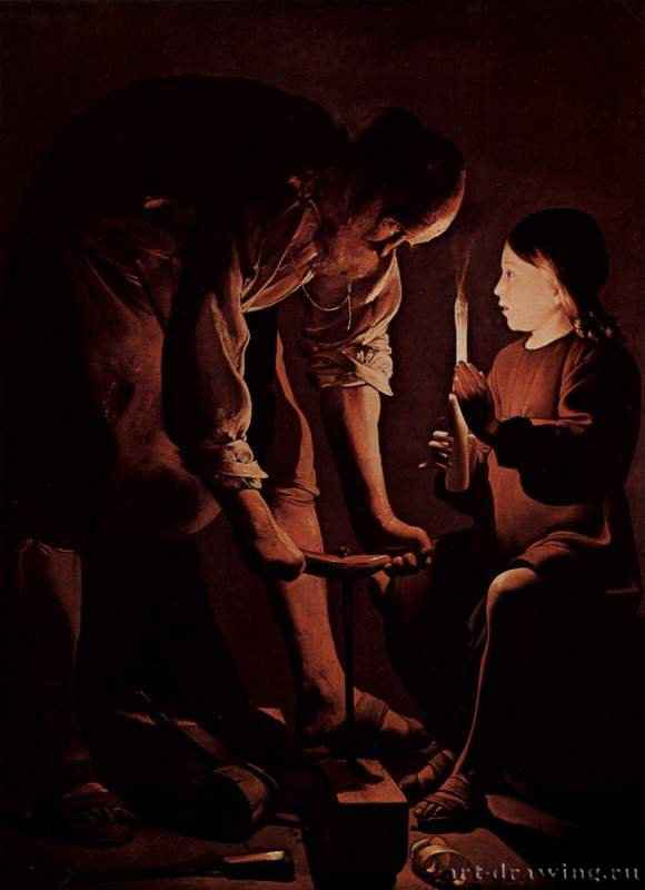 Плотничающий св. Иосиф. 1635-1640 * - 137 x 101 смХолст, маслоБароккоФранцияПариж. Лувр